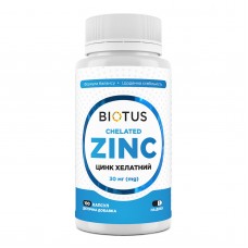 Хелатный цинк, Chelated Zinc, Biotus, 30 мг, 100 капсул Хелатный цинк, Chelated Zinc, Biotus, 30 мг, 100 капсул