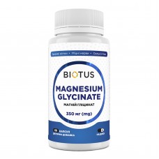 Магний глицинат, Magnesium Glycinate, Biotus, 350 мг, 60 капсул Магний глицинат, Magnesium Glycinate, Biotus, 350 мг, 60 капсул