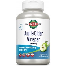 Яблочный уксус, Apple Cider Vinegar, KAL, вкус зеленого яблока, 500 мг, 60 жевательных таблеток Яблочный уксус, Apple Cider Vinegar, KAL, вкус зеленого яблока, 500 мг, 60 жевательных таблеток