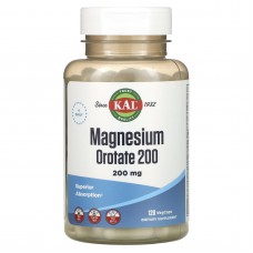 Оротат магния, Magnesium Orotate 200, KAL, 200 мг, 120 вегетарианских капсул (50 мг на капсулу) Оротат магния, Magnesium Orotate 200, KAL, 200 мг, 120 вегетарианских капсул (50 мг на капсулу)