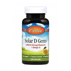 Рыбий жир с витамином D3, Solar D Gems, Carlson, со вкусом лимона, 2000 МЕ, 120 гелевых капсул Рыбий жир с витамином D3, Solar D Gems, Carlson, со вкусом лимона, 2000 МЕ, 120 гелевых капсул
