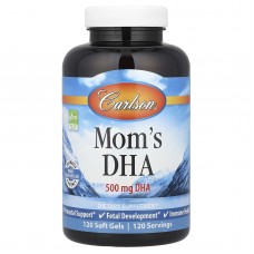 Докозагексаеновая кислота (ДГК) для кормящих мам, Mother's DHA, Carlson, 500 мг, 120 гелевых капсул Докозагексаеновая кислота (ДГК) для кормящих мам, Mother's DHA, Carlson, 500 мг, 120 гелевых капсул