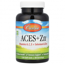 Витамины А, С, Е + селен и цинк, Aces + Zn, Carlson, 120 гелевых капсул Витамины А, С, Е + селен и цинк, Aces + Zn, Carlson, 120 гелевых капсул