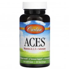 Антиоксидантная защита, ACES, Carlson,  витамины A, C, E + селен, 50 гелевых капсул Антиоксидантная защита, ACES, Carlson,  витамины A, C, E + селен, 50 гелевых капсул