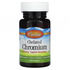 Хром хелат, Chelated Chromium, Carlson, 200 мкг, 100 таблеток Хром хелат, Chelated Chromium, Carlson, 200 мкг, 100 таблеток