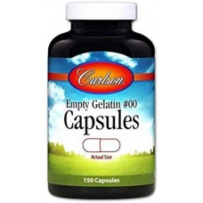 Желатиновая капсула большая # 00, Large #00 Empty Caps, Carlson, пустая, 150 капсул Желатиновая капсула большая # 00, Large #00 Empty Caps, Carlson, пустая, 150 капсул