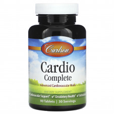 Кардіо комплекс, Cardio Complete, Carlson, покращений кардіоваскулярний мультивітамінний комплекс, 90 таблеток