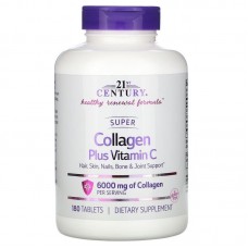 Суперколлаген плюс витамин C, Super Collagen Plus Vitamin C, 21st Century, 6000 мг, 180 таблеток Суперколлаген плюс витамин C, Super Collagen Plus Vitamin C, 21st Century, 6000 мг, 180 таблеток