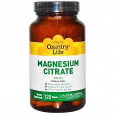 Магний цитрат, Magnesium Citrate, Country Life, 250 мг, 120 таблеток Магний цитрат, Magnesium Citrate, Country Life, 250 мг, 120 таблеток