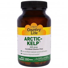 Йод, арктическая ламинария, Artic-Kelp, Country Life, 225 мкг, 300 таблеток Йод, арктическая ламинария, Artic-Kelp, Country Life, 225 мкг, 300 таблеток
