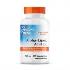 Альфа-ліпоєва кислота, Alpha Lipoic Acid, Doctor's Best, 150 мг, 120 веганських капсул Альфа-ліпоєва кислота, Alpha Lipoic Acid, Doctor's Best, 150 мг, 120 веганських капсул
