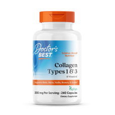 Коллаген 1 и 3 типа, Types 1 and 3 with Peptan, Doctor's Best, с пептаном и витамином C, 500 мг, 240 капсул (125 мг в капсуле) Коллаген 1 и 3 типа, Types 1 and 3 with Peptan, Doctor's Best, с пептаном и витамином C, 500 мг, 240 капсул (125 мг в капсуле)