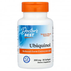 Убіхінол, Ubiquinol, Doctor's Best, 200 мг, 30 гелевих капсул