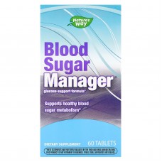 Уровень сахара в крови, Blood Sugar Manager, Nature's Way, 60 веганских таблеток Уровень сахара в крови, Blood Sugar Manager, Nature's Way, 60 веганских таблеток