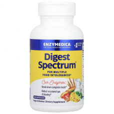 Ферменты от пищевой непереносимости, Digest Spectrum, Enzymedica, для веганов, 120 капсул Ферменты от пищевой непереносимости, Digest Spectrum, Enzymedica, для веганов, 120 капсул