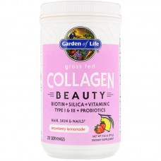 Пептиды коллагена, Grass Fed Collagen Beauty, Garden of Life, клубничный лимонад, порошок, 270 г Пептиды коллагена, Grass Fed Collagen Beauty, Garden of Life, клубничный лимонад, порошок, 270 г