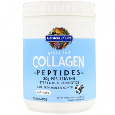 Пептиды коллагена, Grass Fed Collagen Peptides, Garden of Life, травяной откорм, без вкусовых добавок, порошок, 560 г Пептиды коллагена, Grass Fed Collagen Peptides, Garden of Life, травяной откорм, без вкусовых добавок, порошок, 560 г