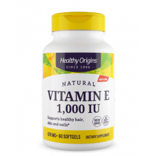 Витамин Е, Vitamin E, Healthy Origins, натуральный, смесь токоферолов, 1000 МЕ, 60 гелевых капсул Витамин Е, Vitamin E, Healthy Origins, натуральный, смесь токоферолов, 1000 МЕ, 60 гелевых капсул