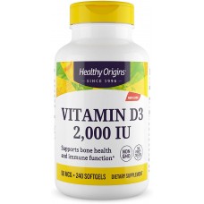 Витамин D3, Vitamin D3, Healthy Origins, 2000 МЕ, 240 гегевых капсул Витамин D3, Vitamin D3, Healthy Origins, 2000 МЕ, 240 гегевых капсул