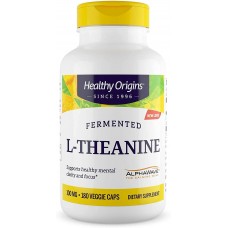 L-теанин, L-Theanine, Healthy Origins, 100 мг, 180 вегетарианских капсул L-теанин, L-Theanine, Healthy Origins, 100 мг, 180 вегетарианских капсул