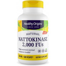 Наттокиназа, Nattokinase 2,000 FU's, Healthy Origins, 100 мг, 180 капсул Наттокиназа, Nattokinase 2,000 FU's, Healthy Origins, 100 мг, 180 капсул
