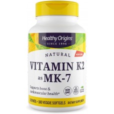 Витамин K2 в форме MK7, Vitamin K2 as MK-7, Healthy Origins, 100 мкг, 180 вегетарианских мягких капсул Витамин K2 в форме MK7, Vitamin K2 as MK-7, Healthy Origins, 100 мкг, 180 вегетарианских мягких капсул