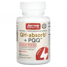 Пирролохинолинхинон и убихинол, Ubiquinol, QH+ PQQ Absorb, Jarrow Formulas, 60 капсул Пирролохинолинхинон и убихинол, Ubiquinol, QH+ PQQ Absorb, Jarrow Formulas, 60 капсул