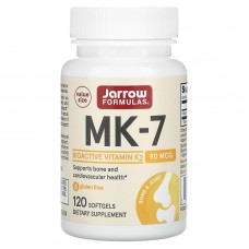 Витамин К2,  МК-7, Vitamin K2, Jarrow Formulas, 90 мкг, 120 мягких капсул Витамин К2,  МК-7, Vitamin K2, Jarrow Formulas, 90 мкг, 120 мягких капсул