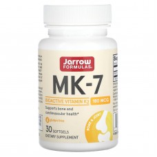 MK-7, активная форма витамина K2, Vitamin K2, Jarrow Formulas, 180 мкг, 30 капсул MK-7, активная форма витамина K2, Vitamin K2, Jarrow Formulas, 180 мкг, 30 капсул