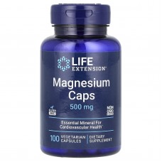 Магній, Magnesium Caps, Life Extension, здоров'я серцево-судинної системи, 500 мг, 100 вегетаріанських капсул Магній, Magnesium Caps, Life Extension, здоров'я серцево-судинної системи, 500 мг, 100 вегетаріанських капсул