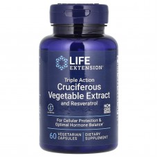 Екстракт хрестоцвітих овочів з ресвератролом, Triple Action Cruciferous Vegetable Extract with Resveratrol, Life Extension, 60 капсул Екстракт хрестоцвітих овочів з ресвератролом, Triple Action Cruciferous Vegetable Extract with Resveratrol, Life Extension, 60 капсул
