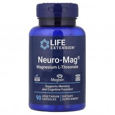 L-треонат магнію, Neuro-Mag, Magnesium L-Threonate, Life Extension, 90 вегетаріанських капсул (48 мг на капсулу) L-треонат магнію, Neuro-Mag, Magnesium L-Threonate, Life Extension, 90 вегетаріанських капсул (48 мг на капсулу)