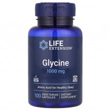 Гліцин, Glycine, Life Extension, 1000 мг, 100 вегетаріанських капсул Гліцин, Glycine, Life Extension, 1000 мг, 100 вегетаріанських капсул