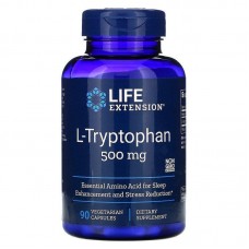 Триптофан (L-Tryptophan), Life Extension, 500 мг, 90 капсул Триптофан (L-Tryptophan), Life Extension, 500 мг, 90 капсул