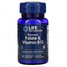 Фолиевая кислота и В12, Folate & Vitamin B12, Life Extension, 90 капсул Фолиевая кислота и В12, Folate & Vitamin B12, Life Extension, 90 капсул