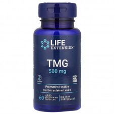 Триметилглицин, TMG, Life Extension, 1000 мг, 60 жидких вегетарианских капсул (500 мг в капсуле) Триметилглицин, TMG, Life Extension, 1000 мг, 60 жидких вегетарианских капсул (500 мг в капсуле)