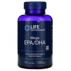 Риб'ячий жир, мега EPA DHA, Mega EPA/DHA, Life Extension, 120 м'яких капсул Риб'ячий жир, мега EPA DHA, Mega EPA/DHA, Life Extension, 120 м'яких капсул