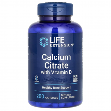 Цитрат кальцію з вітаміном D, Calcium Citrate with Vitamin D, Life Extension, 200 капсул