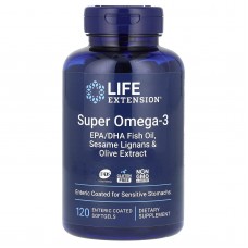 Омега-3, Super Omega-3, EPA/DHA Fish Oil, Life Extension, 120 гелевих капсул Омега-3, Super Omega-3, EPA/DHA Fish Oil, Life Extension, 120 гелевих капсул