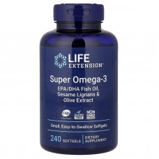 Омега-3, Super Omega-3, Life Extension, 240 гелевих капсул Омега-3, Super Omega-3, Life Extension, 240 гелевих капсул