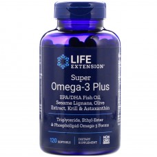 Омега-3 супер +, Super Omega-3 Plus, Life Extension, 120 капсул Омега-3 супер +, Super Omega-3 Plus, Life Extension, 120 капсул