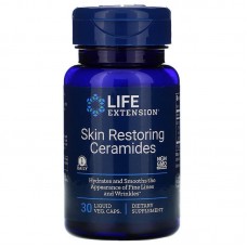 Восстановление кожи, Skin Restoring Ceramides, Life Extension, керамиды, 30 вегетарианских капсул Восстановление кожи, Skin Restoring Ceramides, Life Extension, керамиды, 30 вегетарианских капсул
