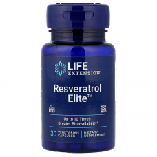 Ресвератрол, Resveratrol Elite, Life Extension, 30 вегетаріанських капсул Ресвератрол, Resveratrol Elite, Life Extension, 30 вегетаріанських капсул