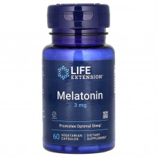 Мелатонін, Melatonin, Life Extension, 3 мг, 60 вегетаріанських капсул Мелатонін, Melatonin, Life Extension, 3 мг, 60 вегетаріанських капсул