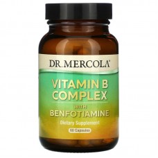 Витамины группы В с бенфотиамином, Vitamin B Complex, Dr. Mercola, 60 капсул Витамины группы В с бенфотиамином, Vitamin B Complex, Dr. Mercola, 60 капсул