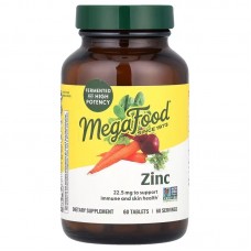 Цинк, Zinc, MegaFood, 22,5 мг, 60 таблеток Цинк, Zinc, MegaFood, 22,5 мг, 60 таблеток