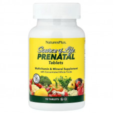 Мультивітаміни для вагітних, Source of Life Prenatal, Nature's Plus, 90 таблеток