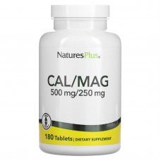 Кальций и магний, Cal/Mag, Nature's Plus, 500/250 мг, 180 таблеток Кальций и магний, Cal/Mag, Nature's Plus, 500/250 мг, 180 таблеток