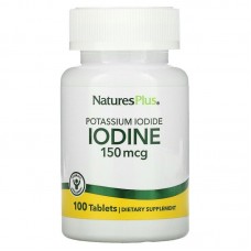 Йод (йодид калия), Potassium Iodide, Nature's Plus, 150 мкг, 100 таблеток Йод (йодид калия), Potassium Iodide, Nature's Plus, 150 мкг, 100 таблеток