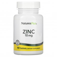 Цинк в таблетках, Zinc, Nature's Plus, 10 мг, 90 таблеток Цинк в таблетках, Zinc, Nature's Plus, 10 мг, 90 таблеток